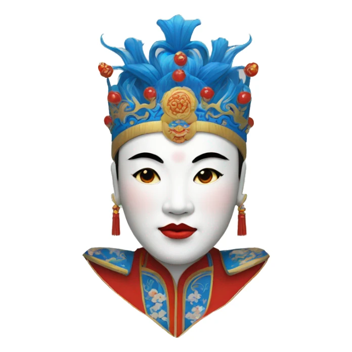  Peking Opera Head, Blue Crown sticker