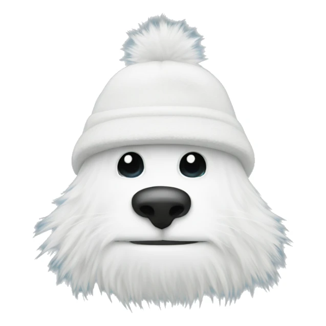 White furry hat sticker