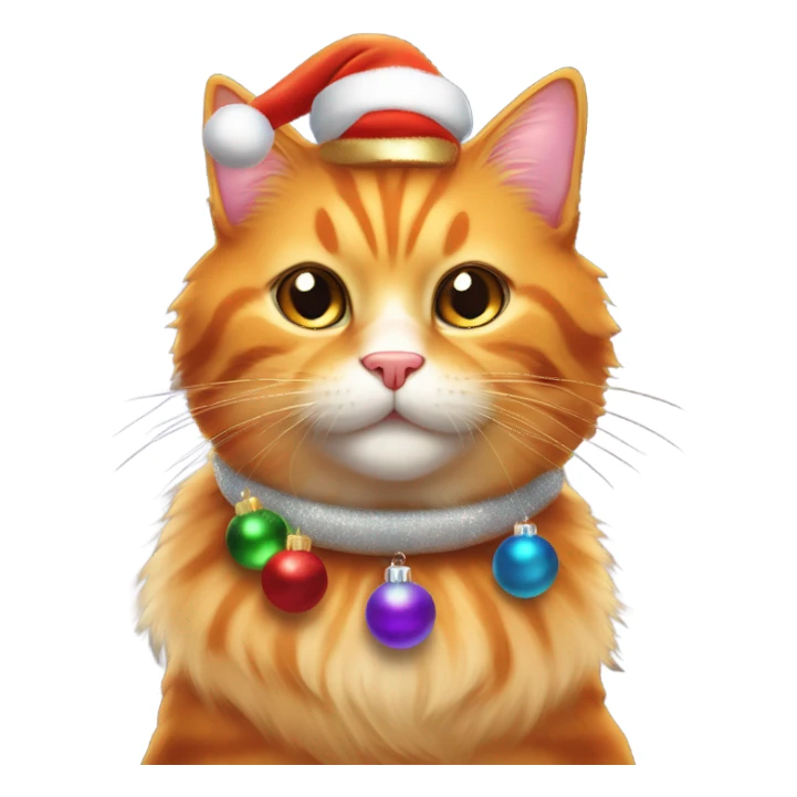 Christmas decorated orange cat sticker