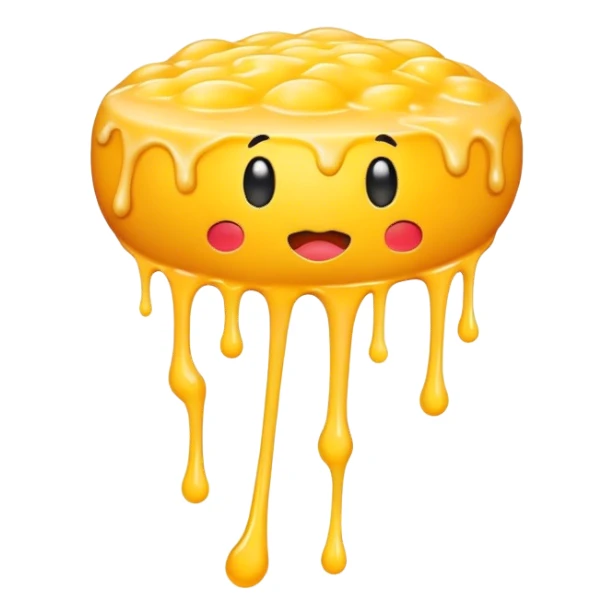 Bright yellow melting cheese ball no face sticker