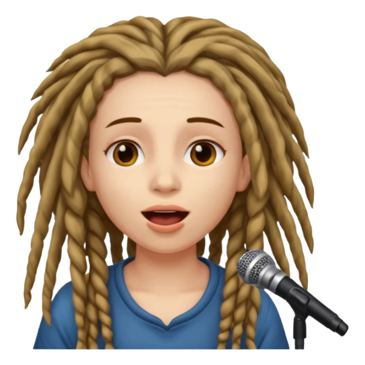 iamgen de chica con rastas cantando sticker