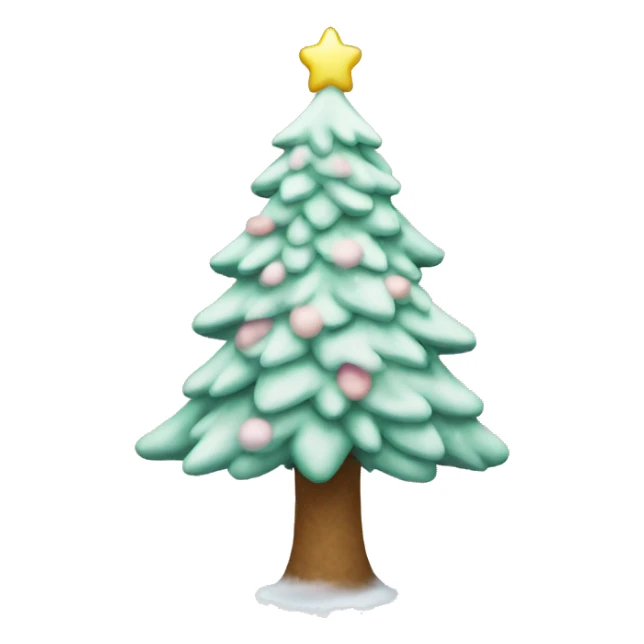 Pastel Christmas tree with snow on it sticker