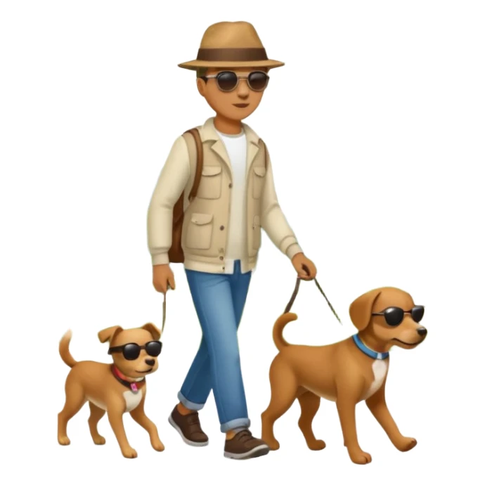 man walking with dog sticker