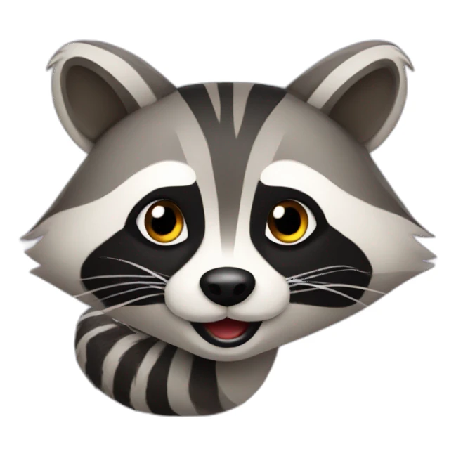Funny raccoon sticker