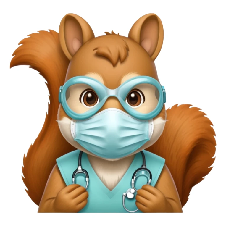 squirrel Wearing Medical Mask sticker