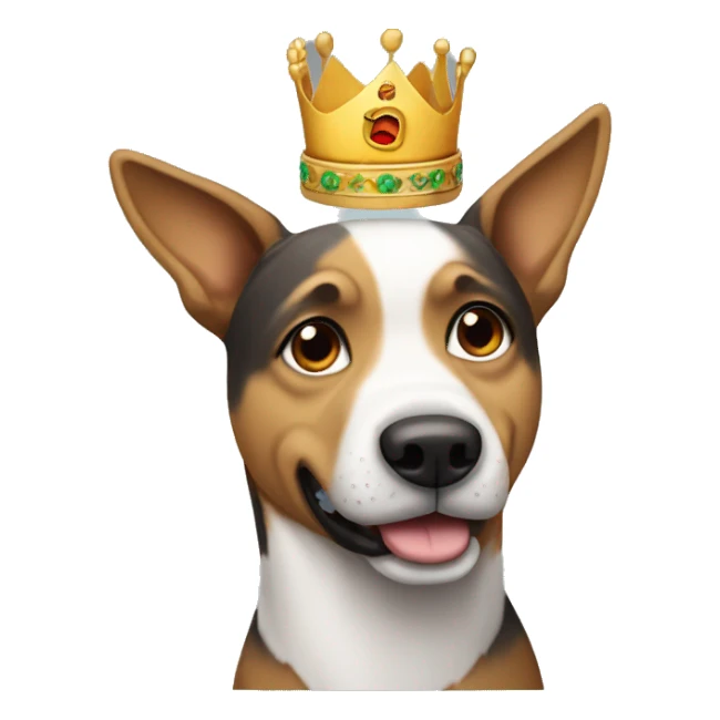 Un perro con una corona sticker