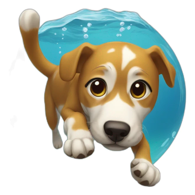 Diving dog sticker