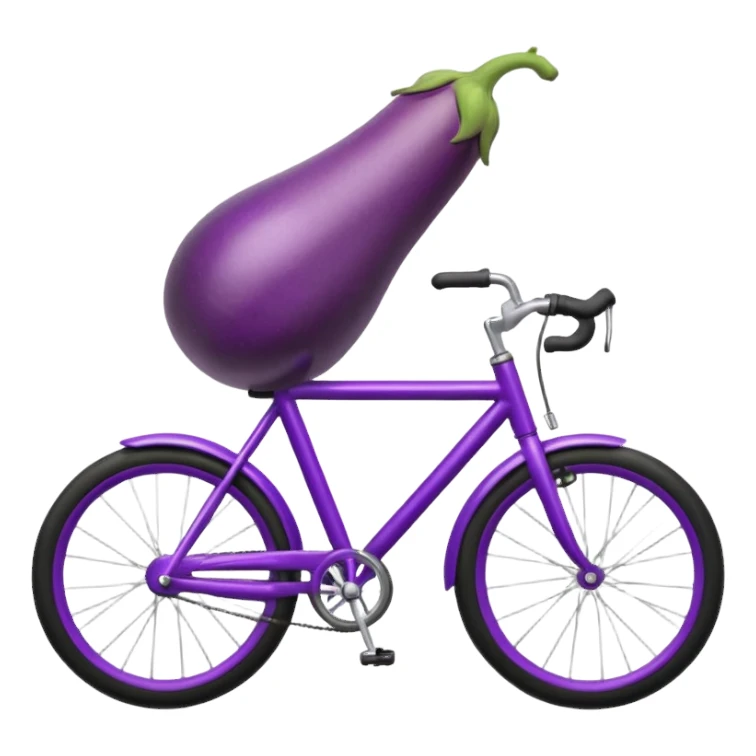Eggplant on a bicycle  sticker