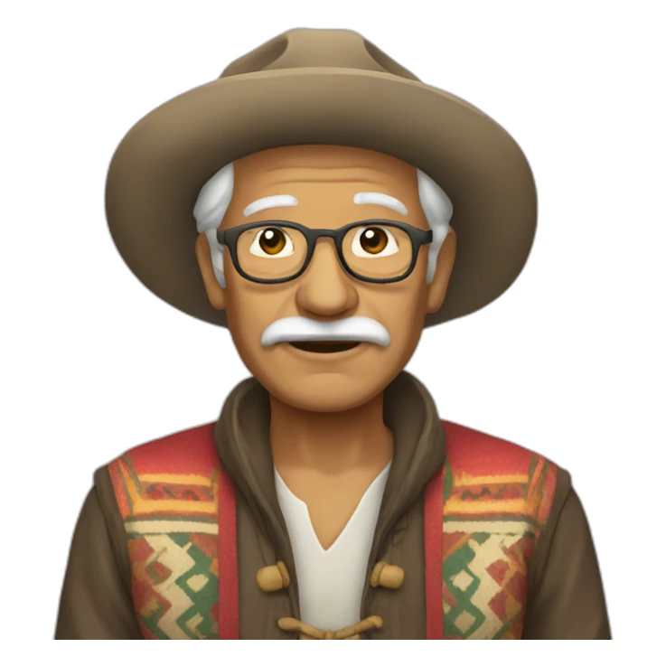 peruvian-style-outfit-old-man sticker