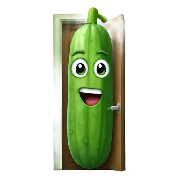 Cucumber goes into door sticker