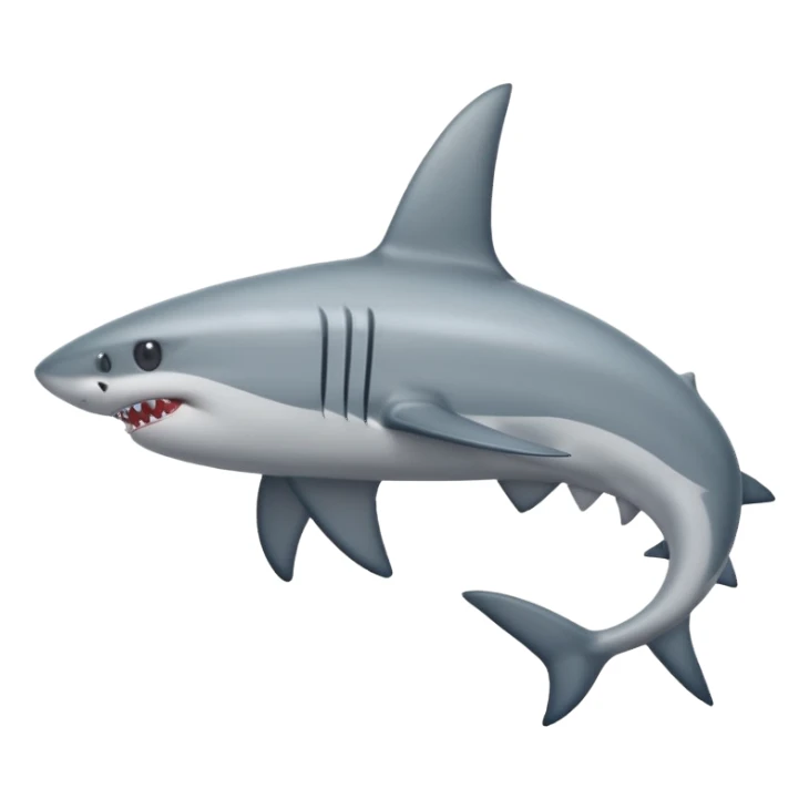 side view of shark body with a cat face sticker