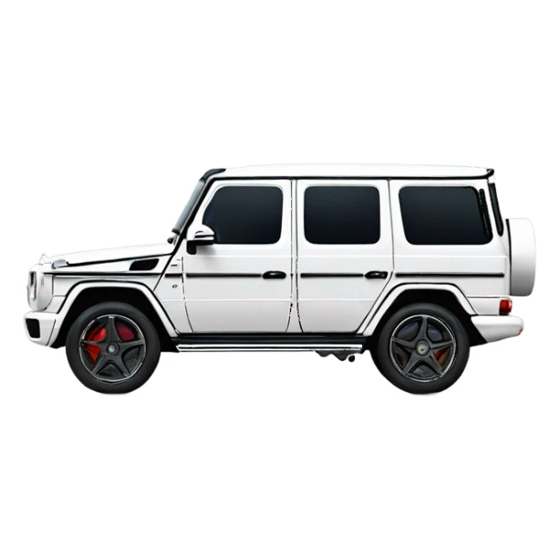 White Mercedes gwagon back sticker