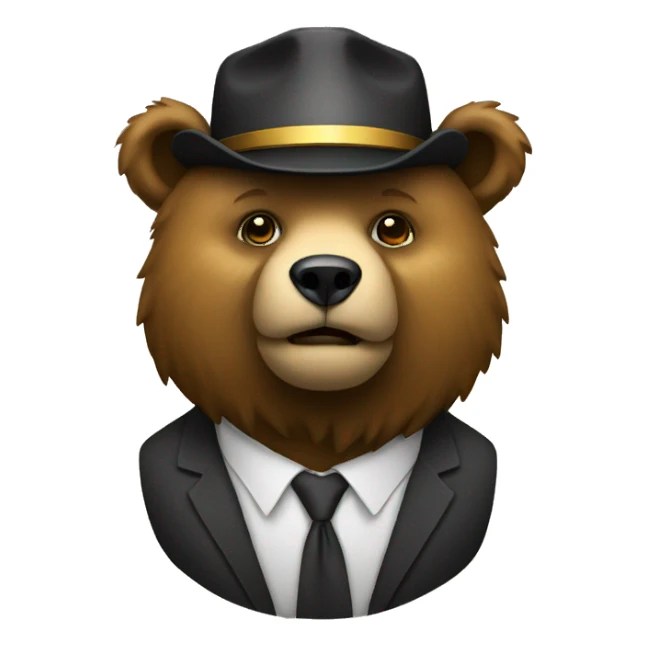 bear in suit with gold mining sticker