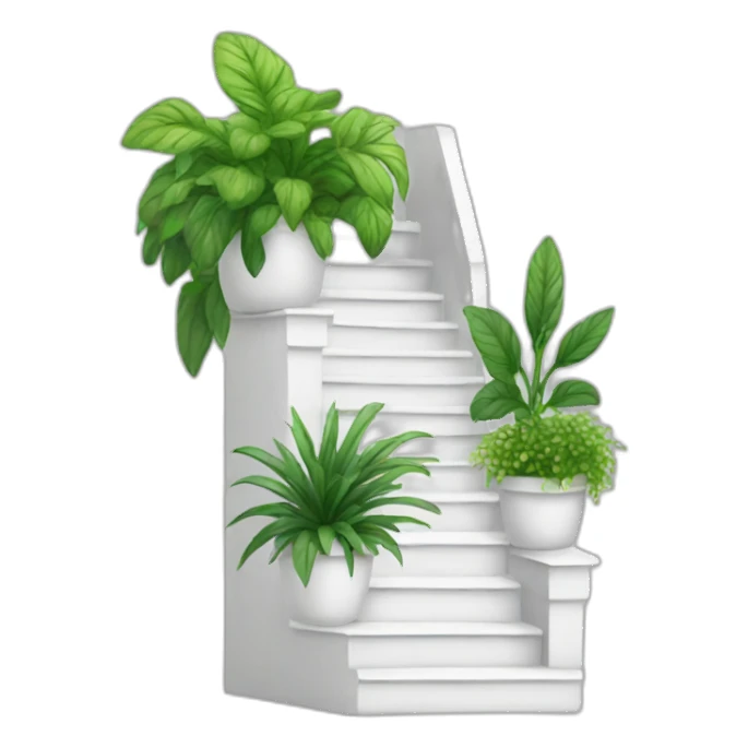 white stairs plants sticker