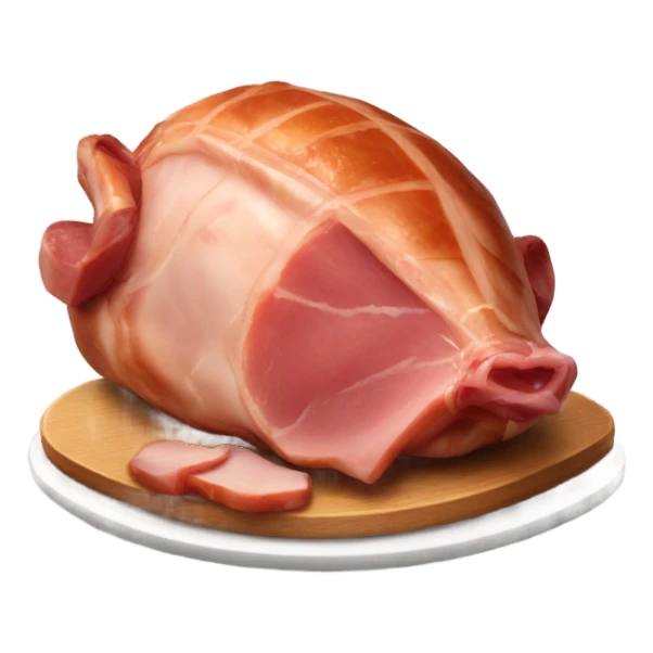 roasted ham head on a platter sticker