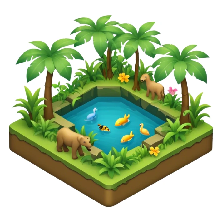 3d-isometric- jungle sticker