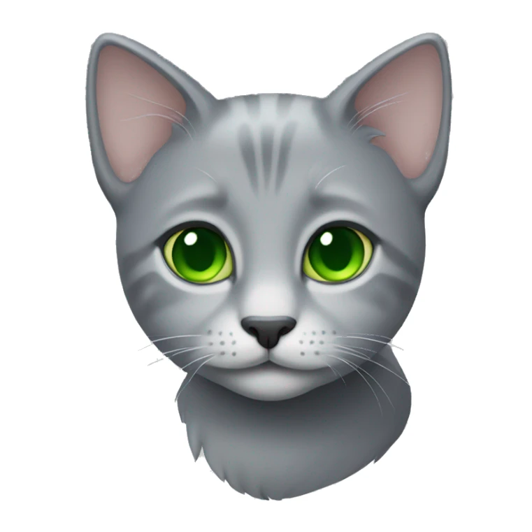 grey kitty with green eyes  sticker