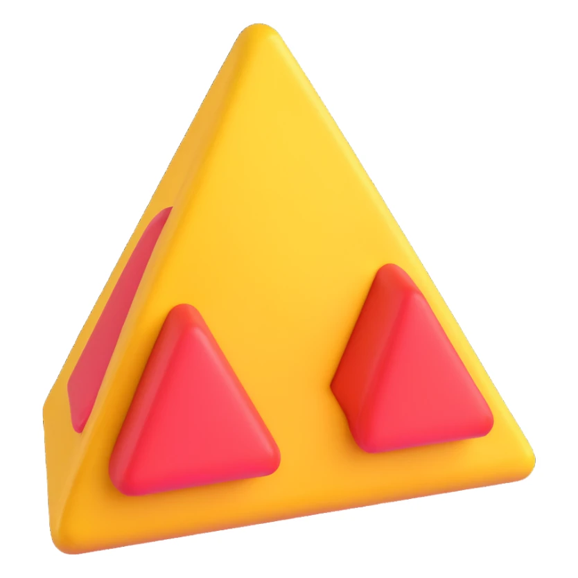 3D emoji style dalgona candy with triangle shape, inspired by Squid Game sticker