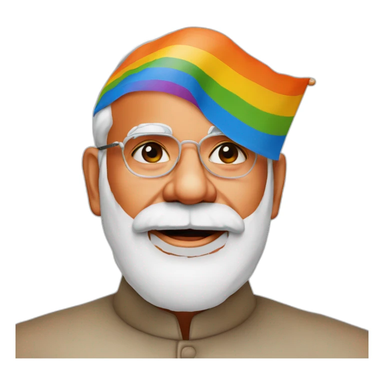 hyper realistic narendra modi lgbtq flag sticker