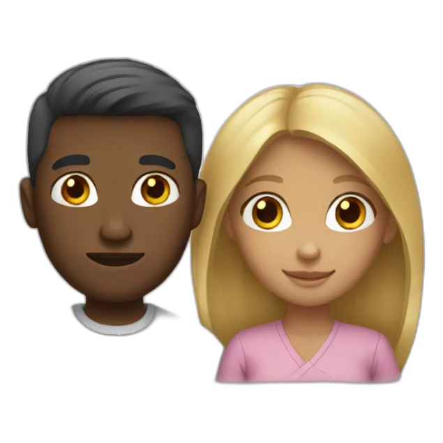 An interracial couple sticker