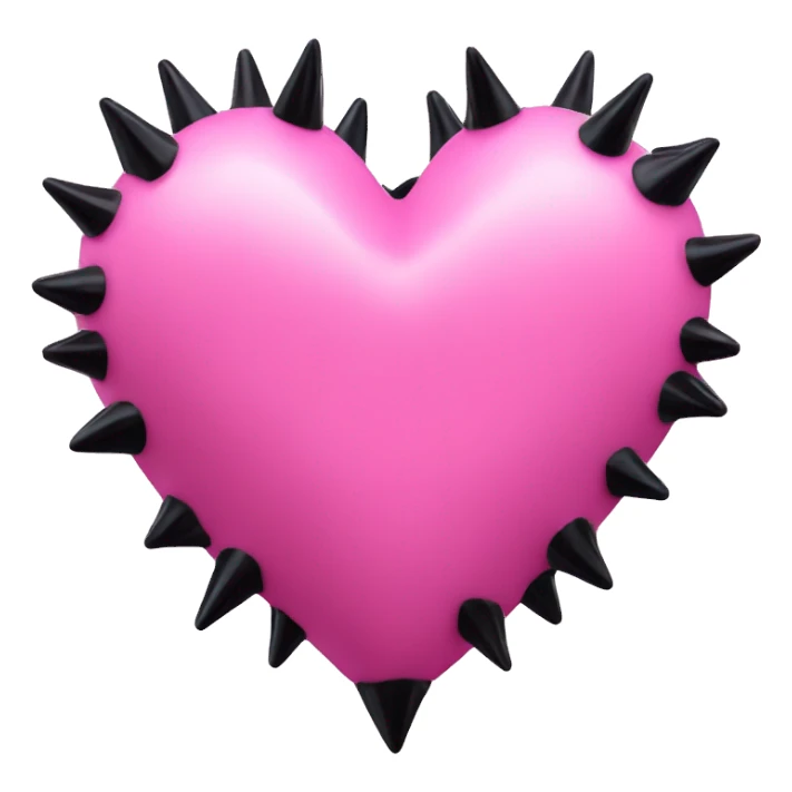 One-big-pink-heart-with-black-spikes sticker
