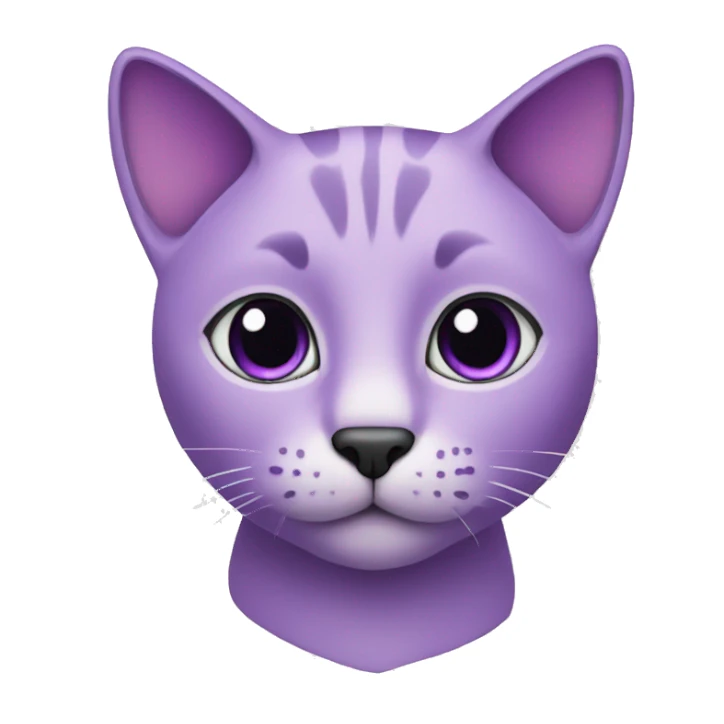 Purple cat with black eyes  sticker