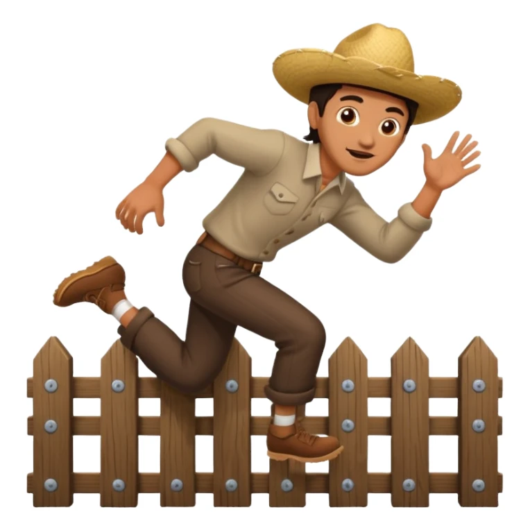 Mexican hopping over a fence  sticker