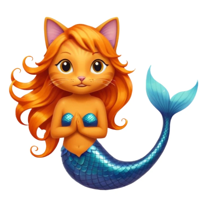 cat mermaid sticker