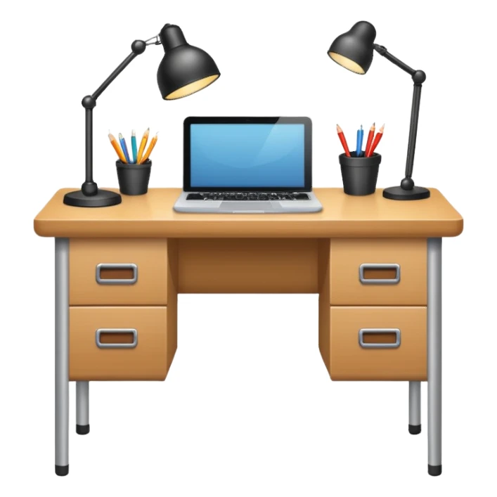 an empty desk from top to bottom sticker