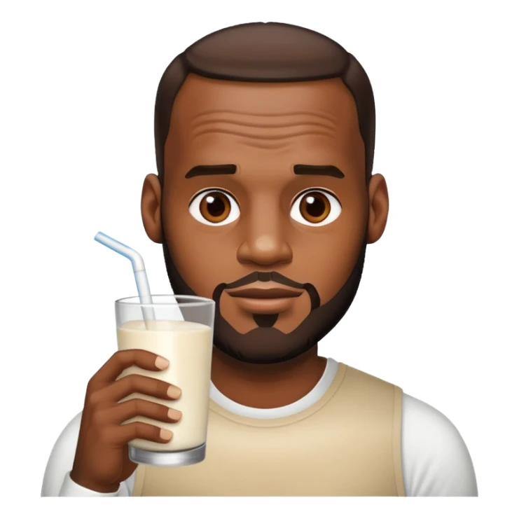 LeBron James drinking milk sticker