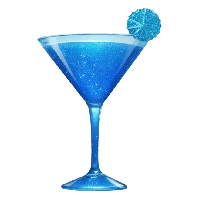 Blue sparkle cocktail sticker