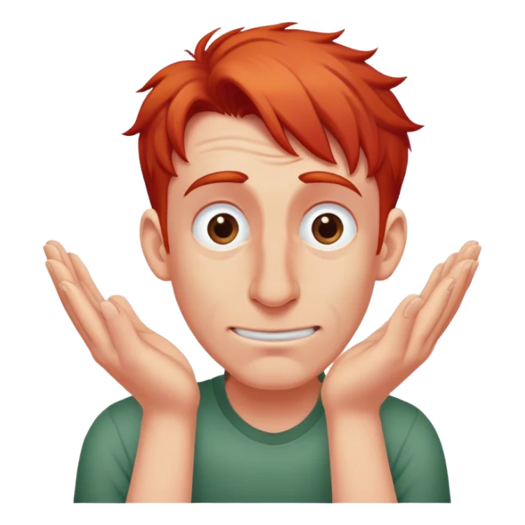 A red-haired dude with a big nose cunningly rubs his hands sticker