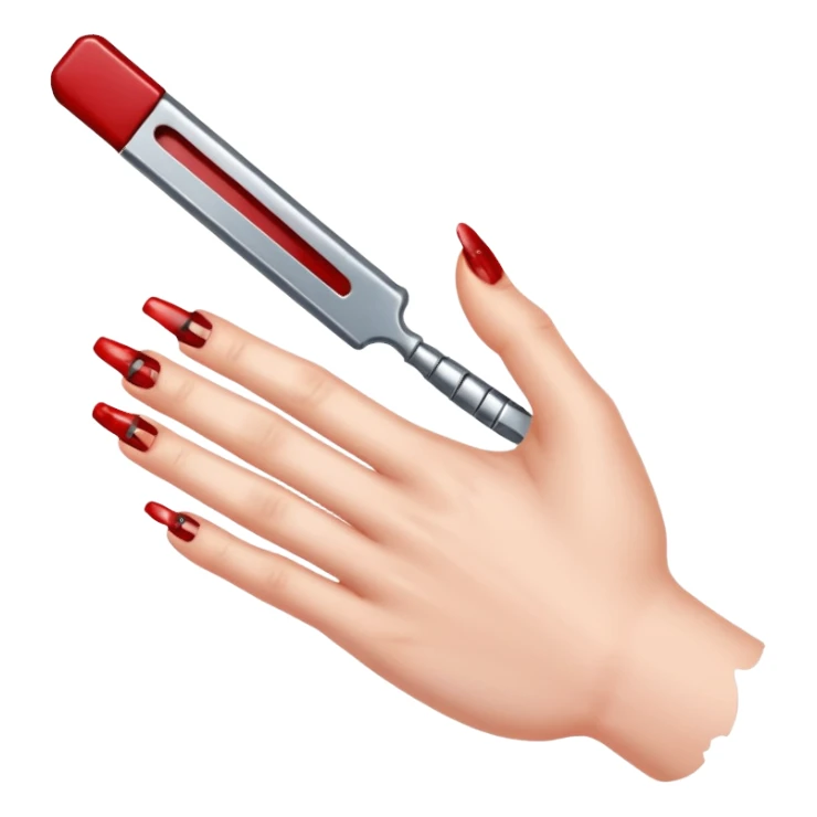 Razor blade lodged under a fingernail. sticker