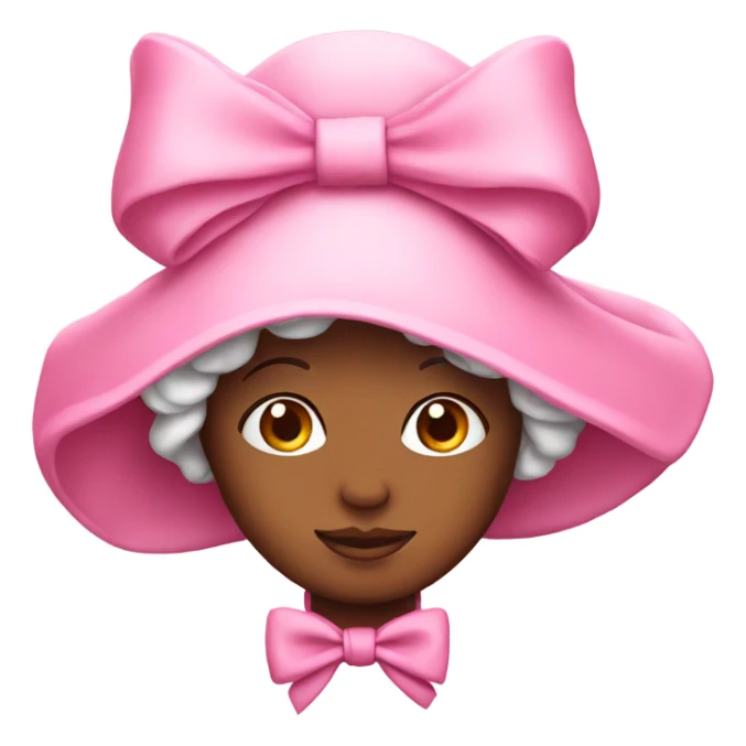 Pink bonnet with bow sticker