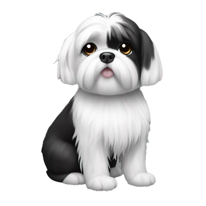 Black and white shitzu sticker