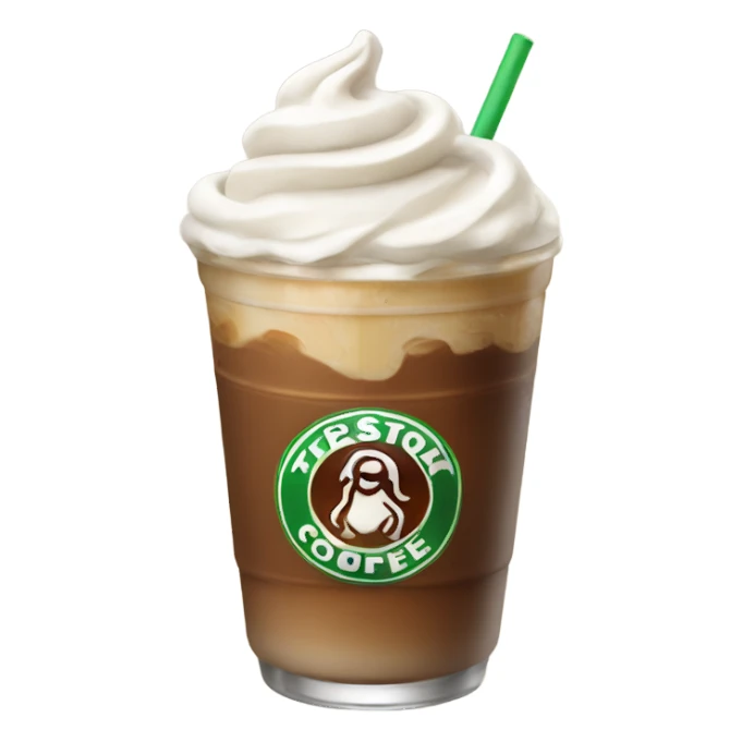 Iced coffee with whipped cream sticker