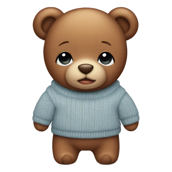Cute teddy bear wearing a sweater sticker