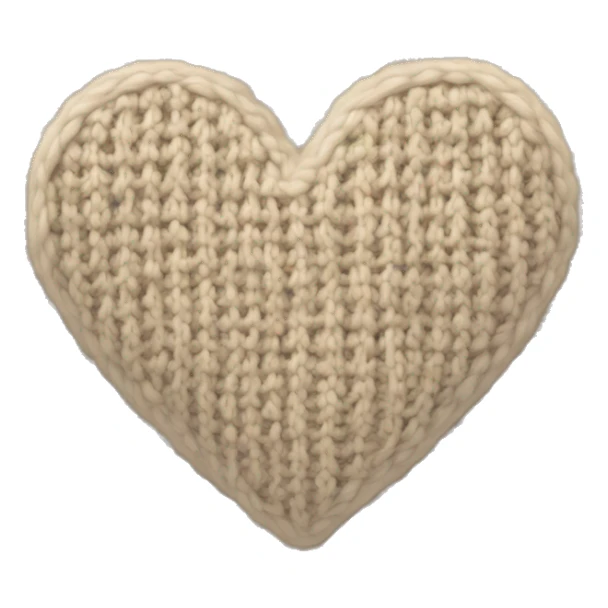 Knitted beige heart sticker