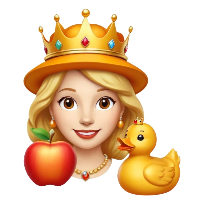 hat orange queen lion duck apple sticker