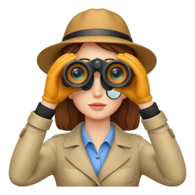 a woman looking into binoculars sticker