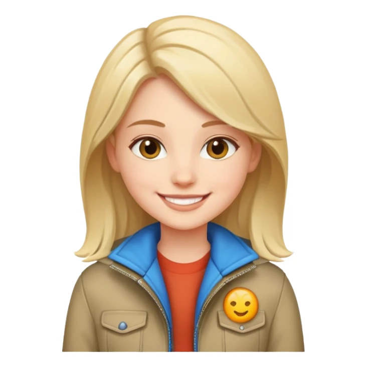 smiling girl in jacket sticker