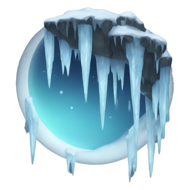 Frozen moon with icicles  sticker