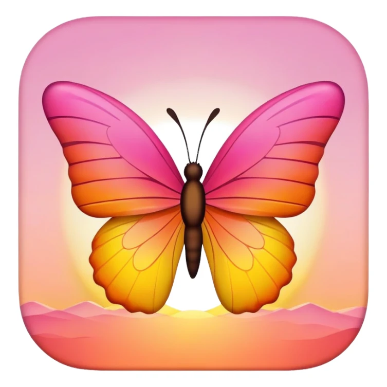 Butterfly shaped sunrise sticker