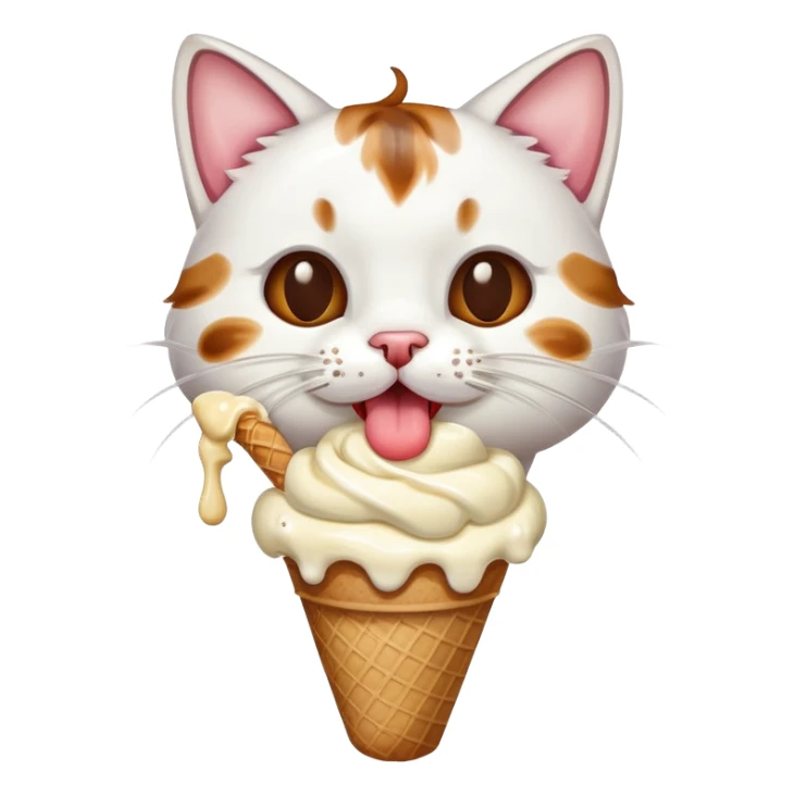 cat eating ice cream sticker