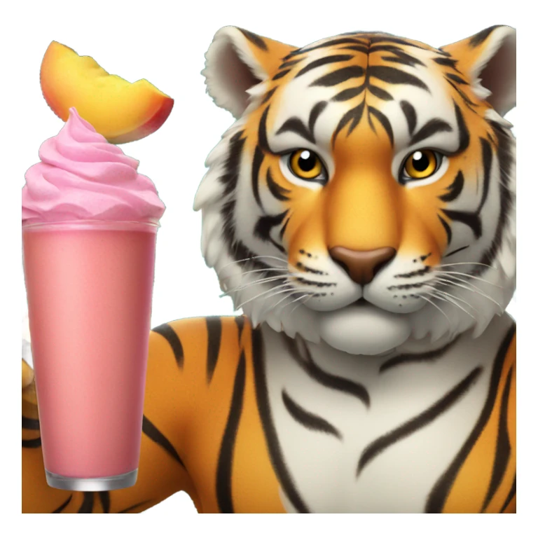 Tiger with a smoothie  sticker