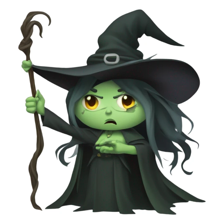 angry evil witch sticker