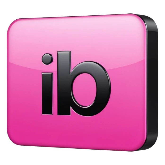 black pink 3d linkedin logo sticker