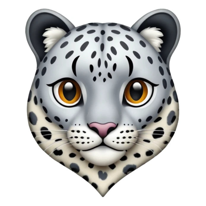 Realistic snow-Leopard-patterned heart sticker