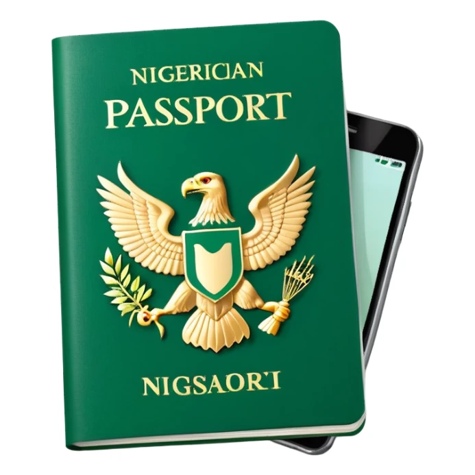 Green, Nigerian, Passport, with Eagle Logo sticker