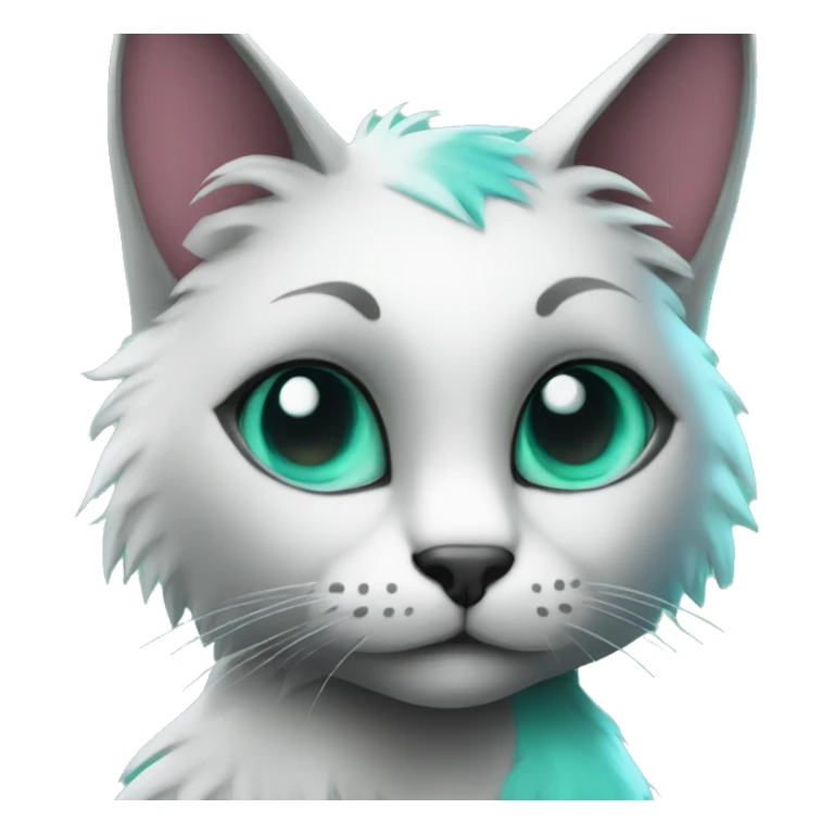 anthromorphic black cat furry with a teal mohawk sticker